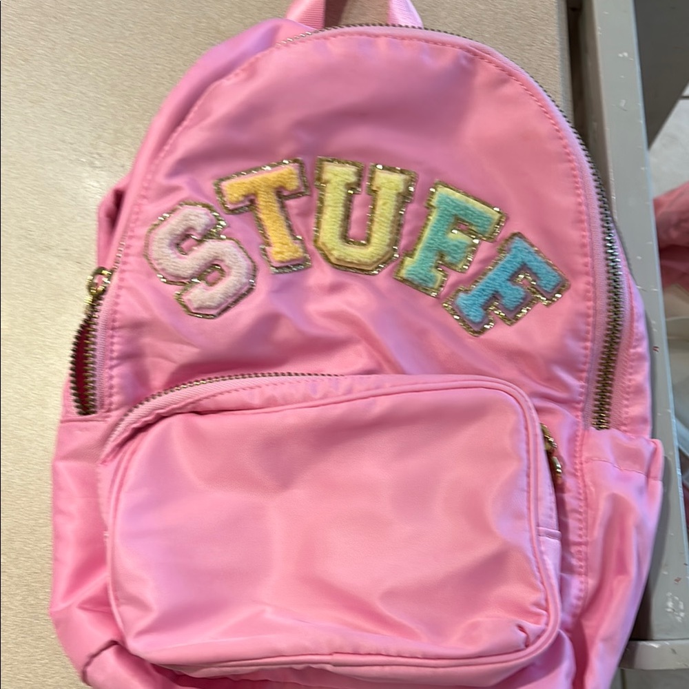 Vibrant Pink Backpack with Colorful Patch